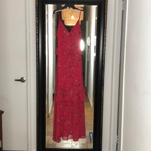 Pink floral dress with layers from Lulus